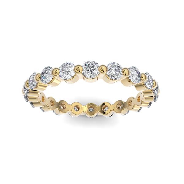 14K Gold Diamond Bubble Eternity Wedding Band