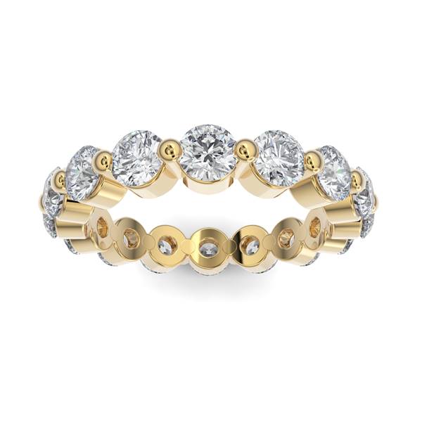 14K Gold Diamond Bubble Eternity Wedding Band