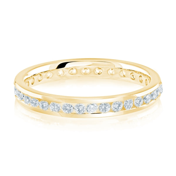 14K Gold Diamond Channel Set Wedding Band