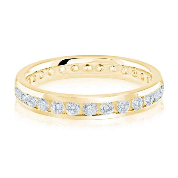14K Gold Diamond Channel Set Wedding Band