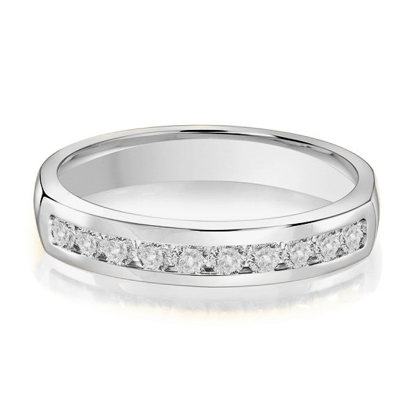 14K Gold Diamond Channel Set Wedding Band