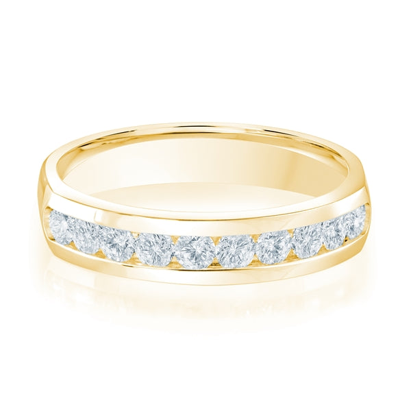 14K Gold Diamond Channel Set Wedding Band