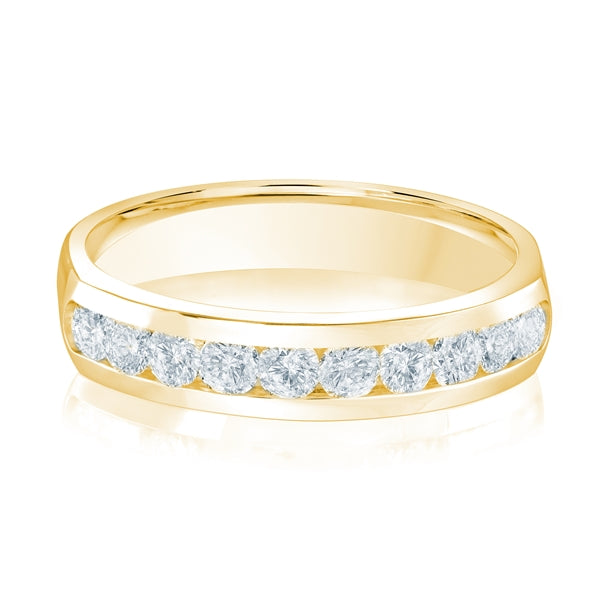 14K Gold Diamond Channel Set Wedding Band