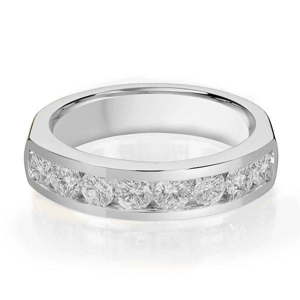 14K Gold Diamond Channel Set Wedding Band