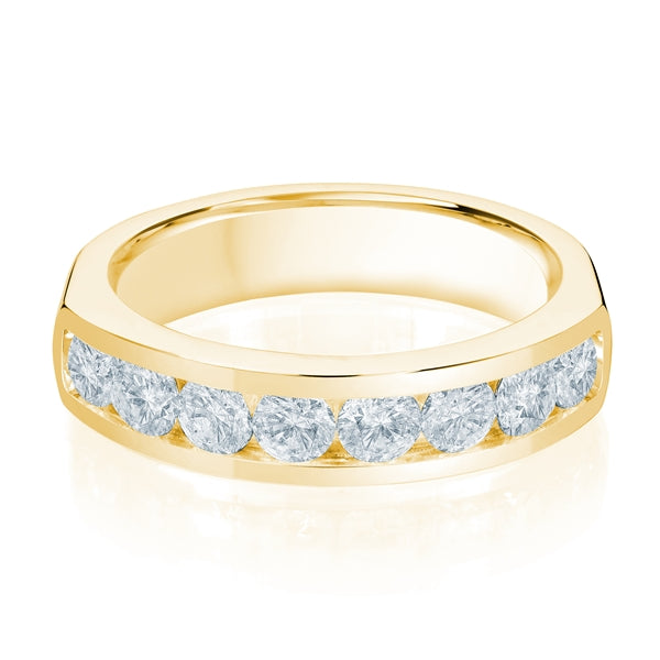 14K Gold Diamond Channel Set Wedding Band