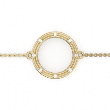 14k Yellow Gold Diamond Frosted Top Bracelet