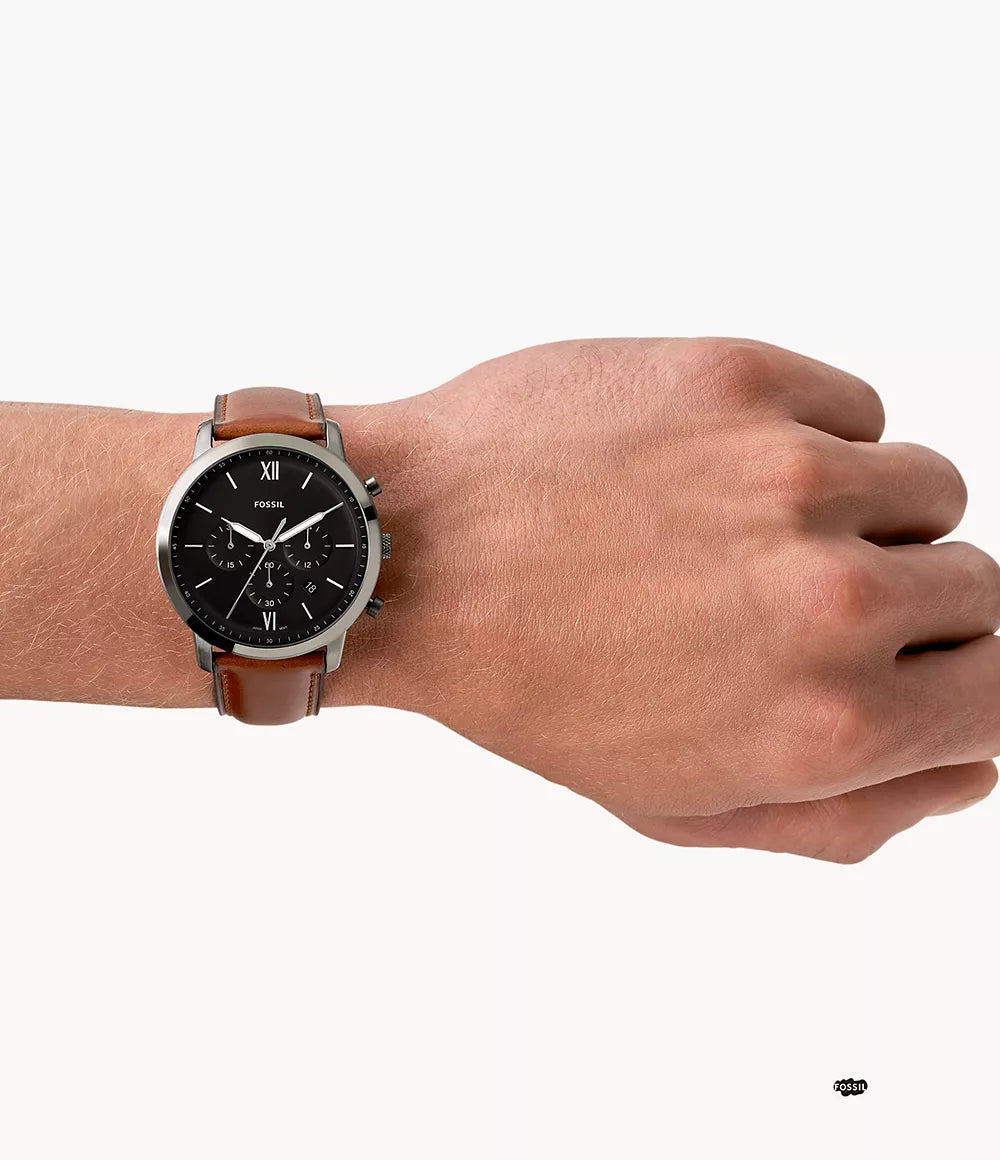 Neutra Chronograph Amber Leather Watch