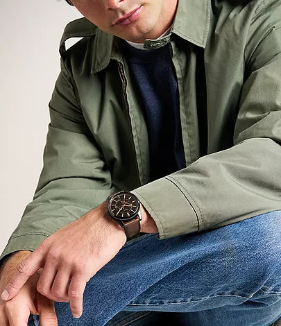 Pearson Multifunction Brown Leather Watch