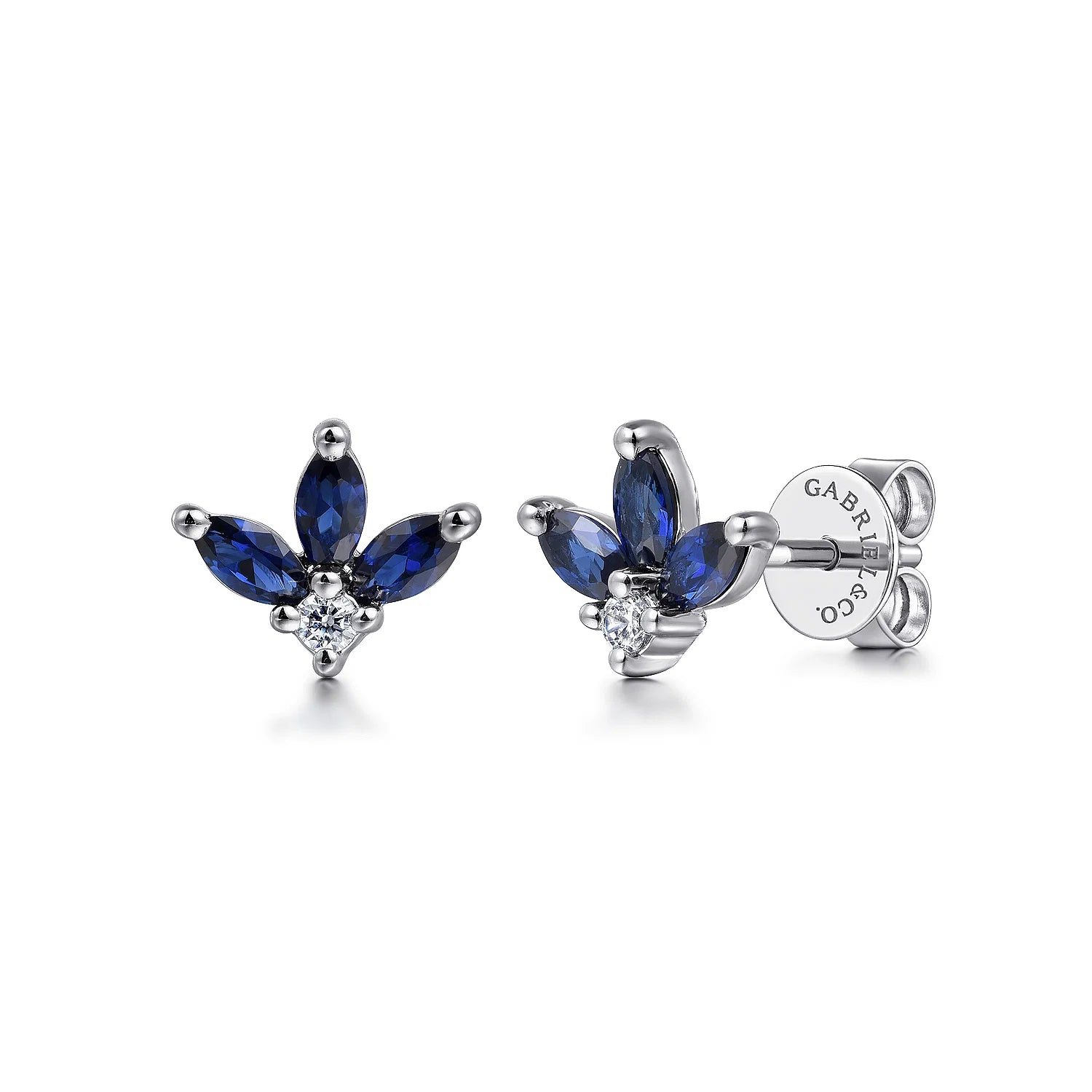 Diamond and Sapphire Stud Earrings