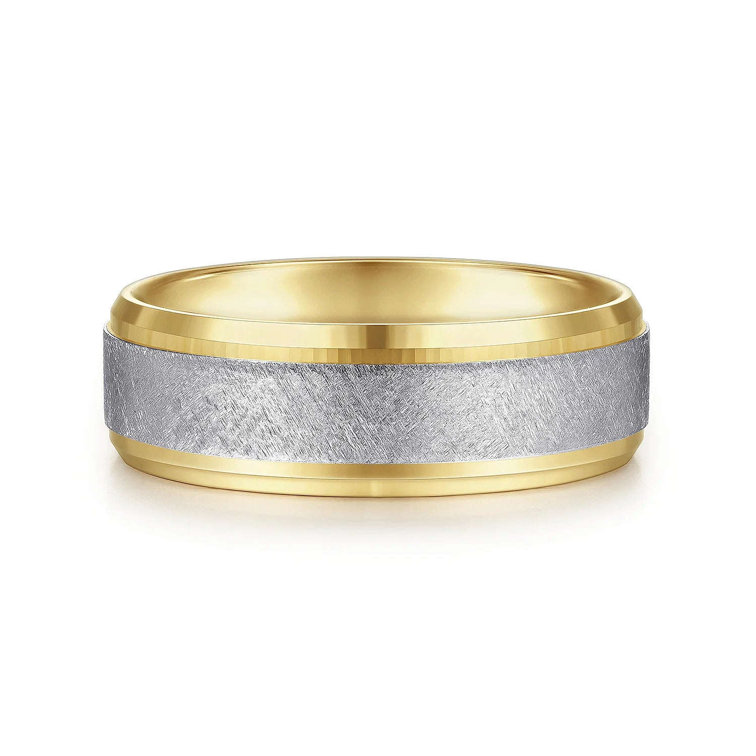 14K Gold Beveled Edge Finish Wedding Band