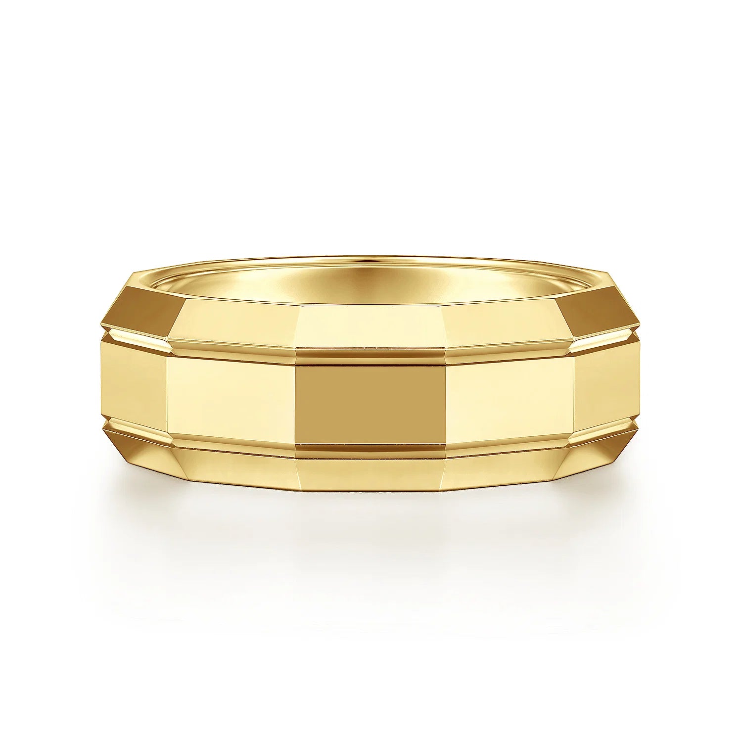14K Gold Two Tone High Polished Wedding Band