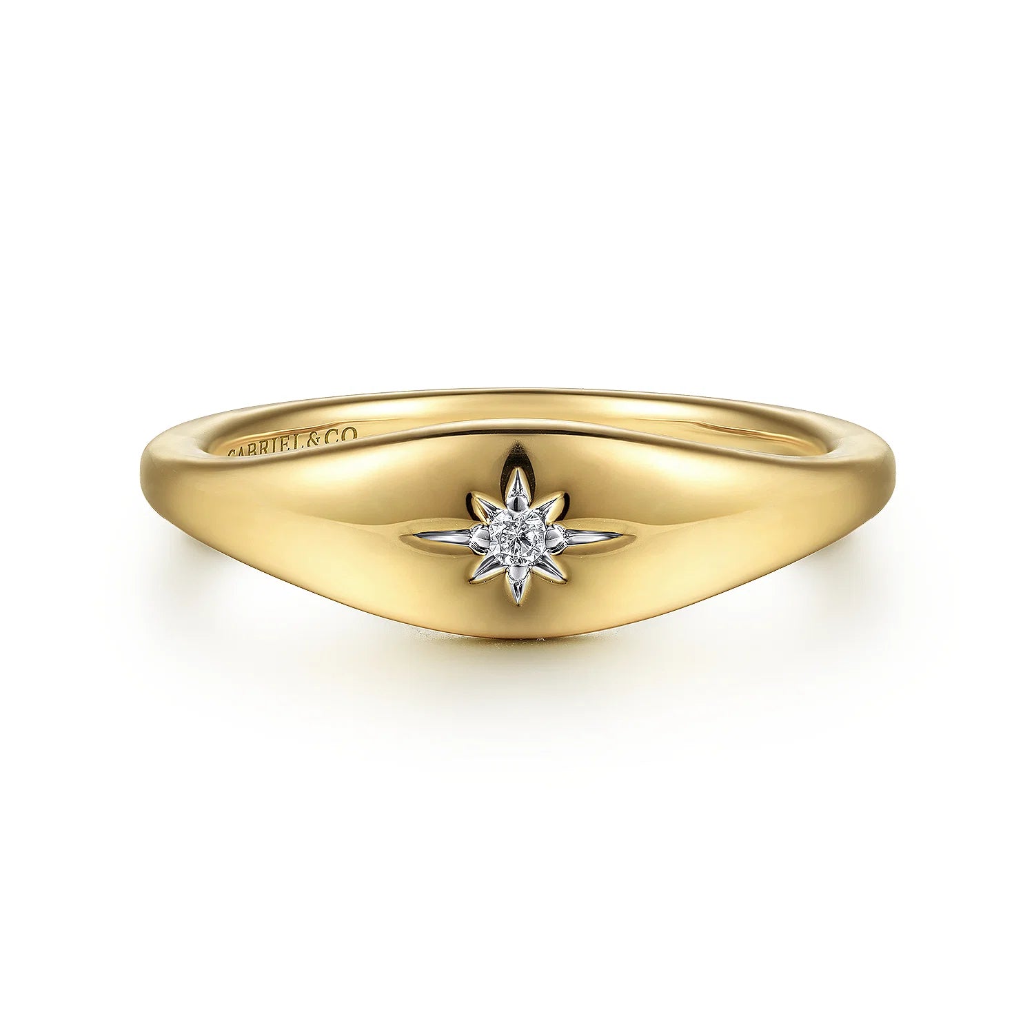 Diamond Starburst Signet Ring
