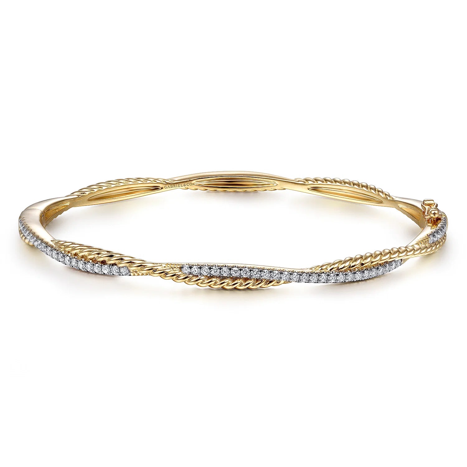 Twisted Rope and Diamond Bangle