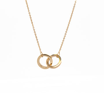 10K Yellow Gold Interlocking Circles Necklace