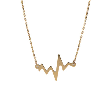 10K Yellow Gold Heartbeat Necklace