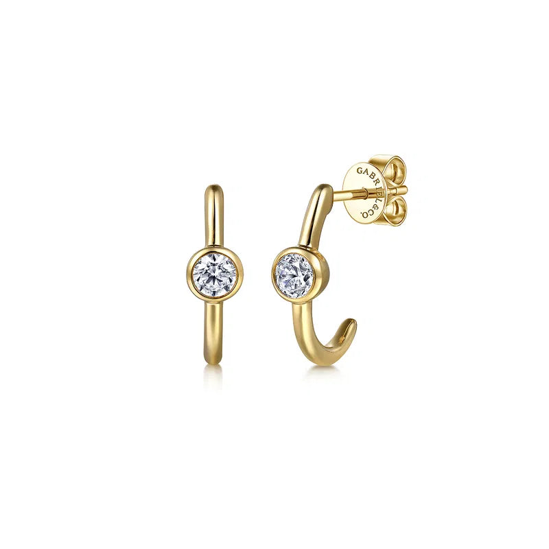 J Hoop White Sapphire Earrings