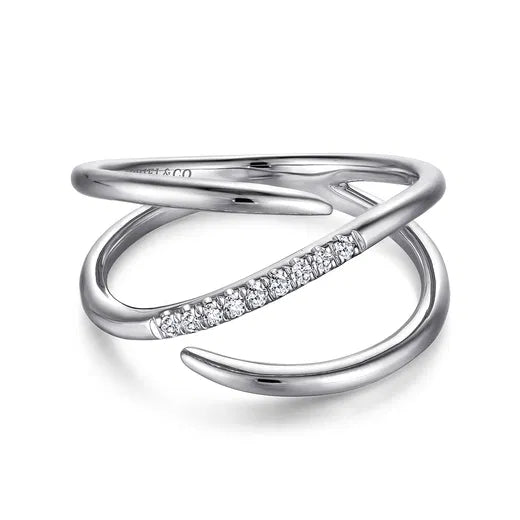 Split Shank Pave Diamond Wrap Ring