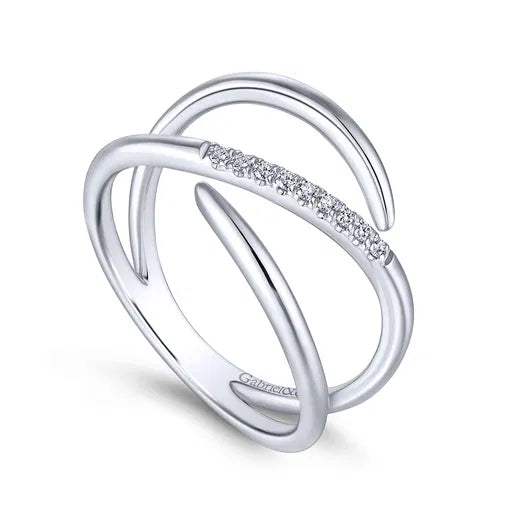 Split Shank Pave Diamond Wrap Ring