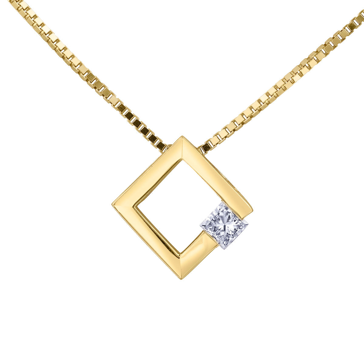 Square Shaped Diamond Necklace