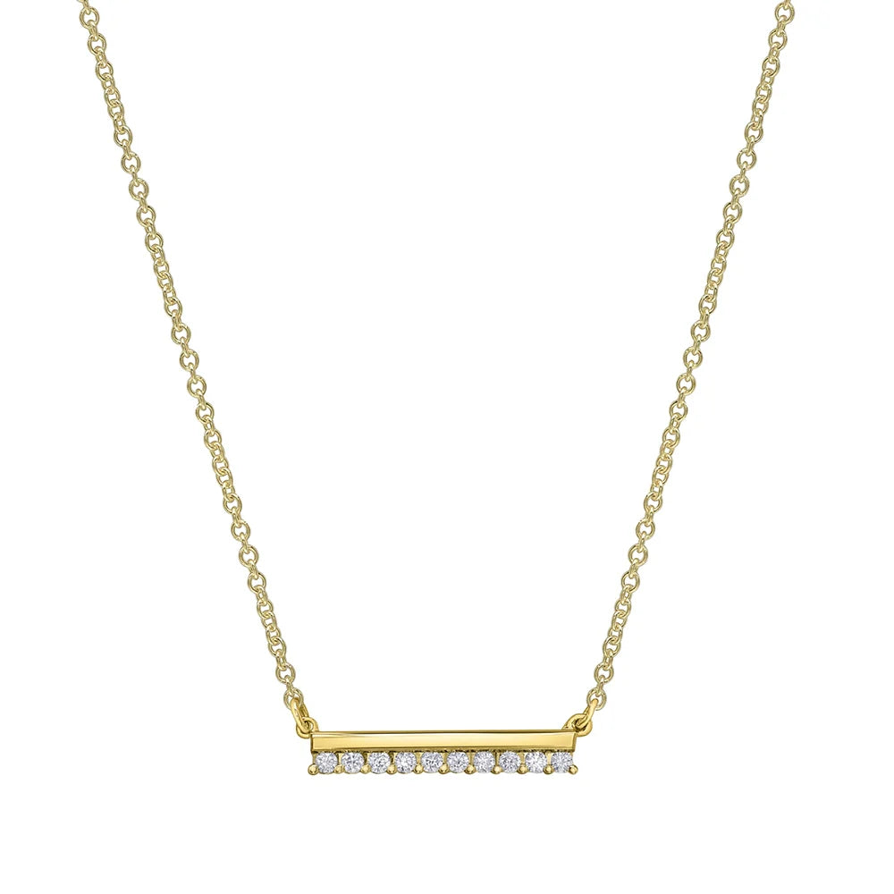 Horizontal Diamond Bar Necklace