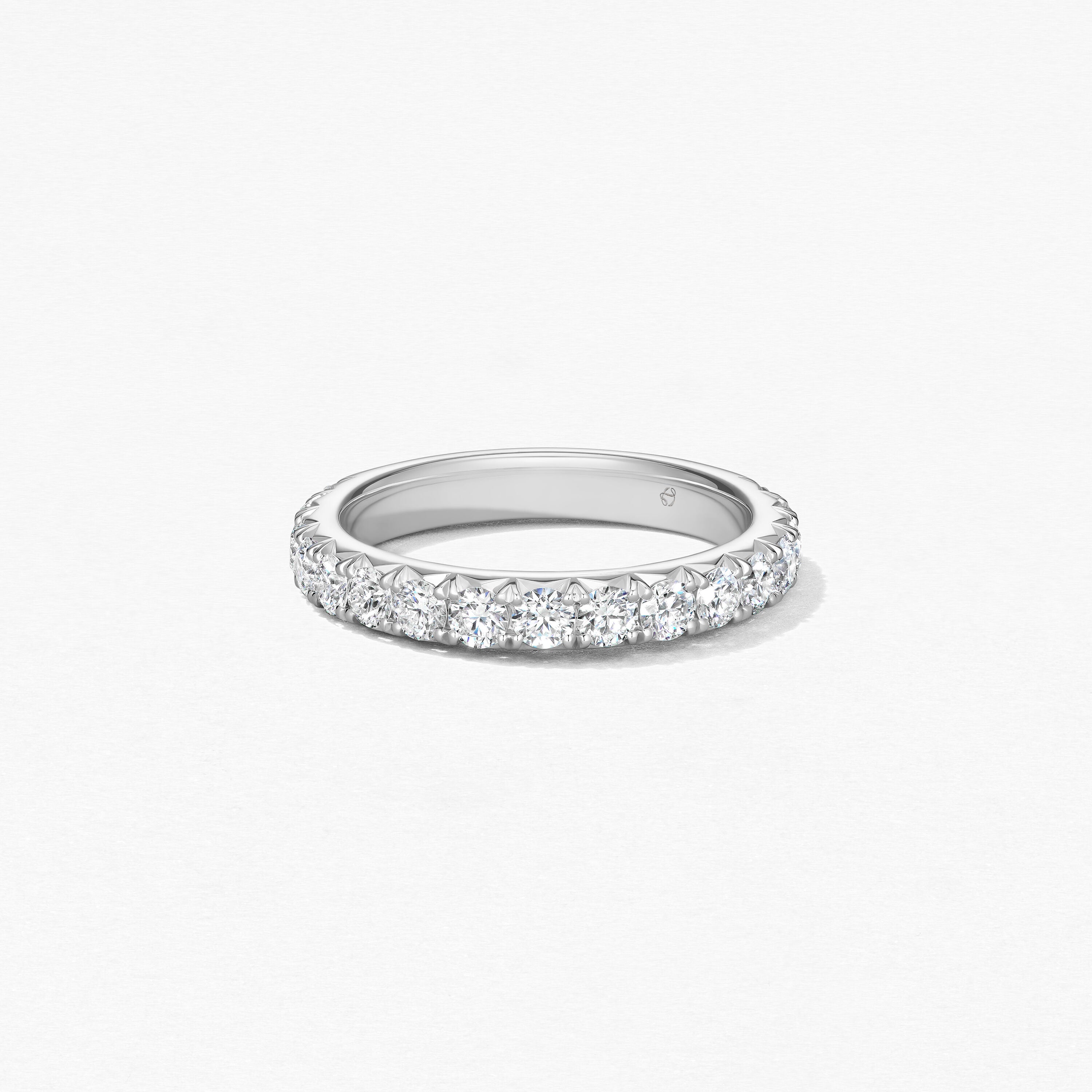 French Pave Diamond Wedding Band