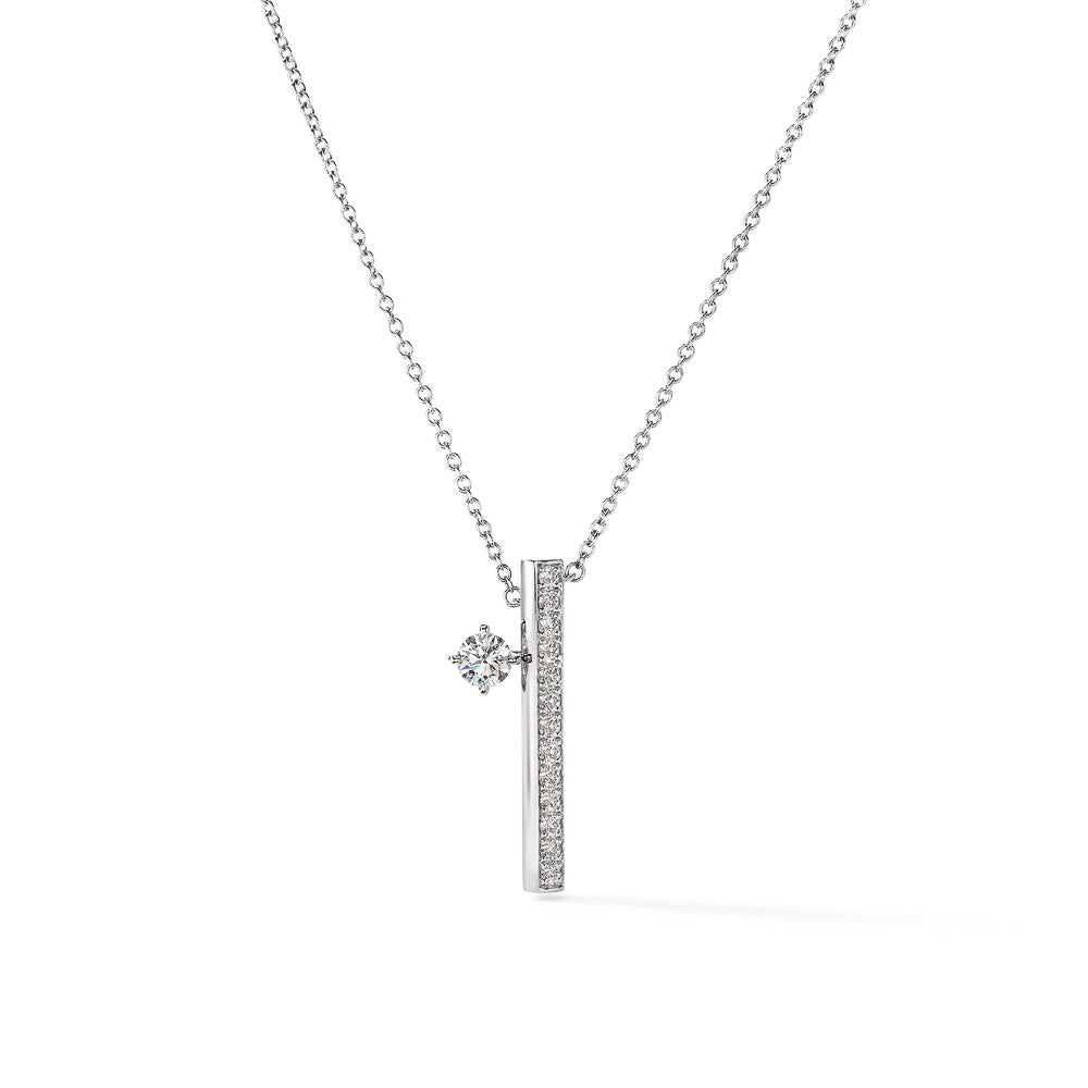 Barre Diamond Floating Pave Necklace