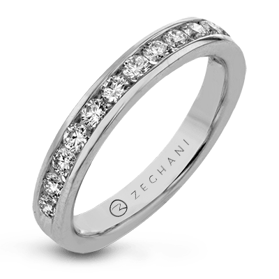14k Gold Diamond Channel-Set Wedding Band
