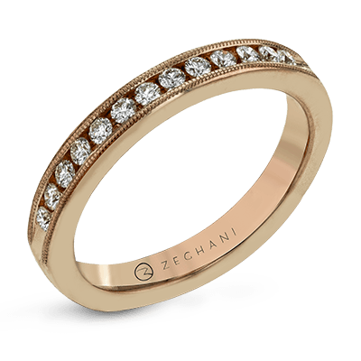 14k Diamond Channel Set Wedding Band