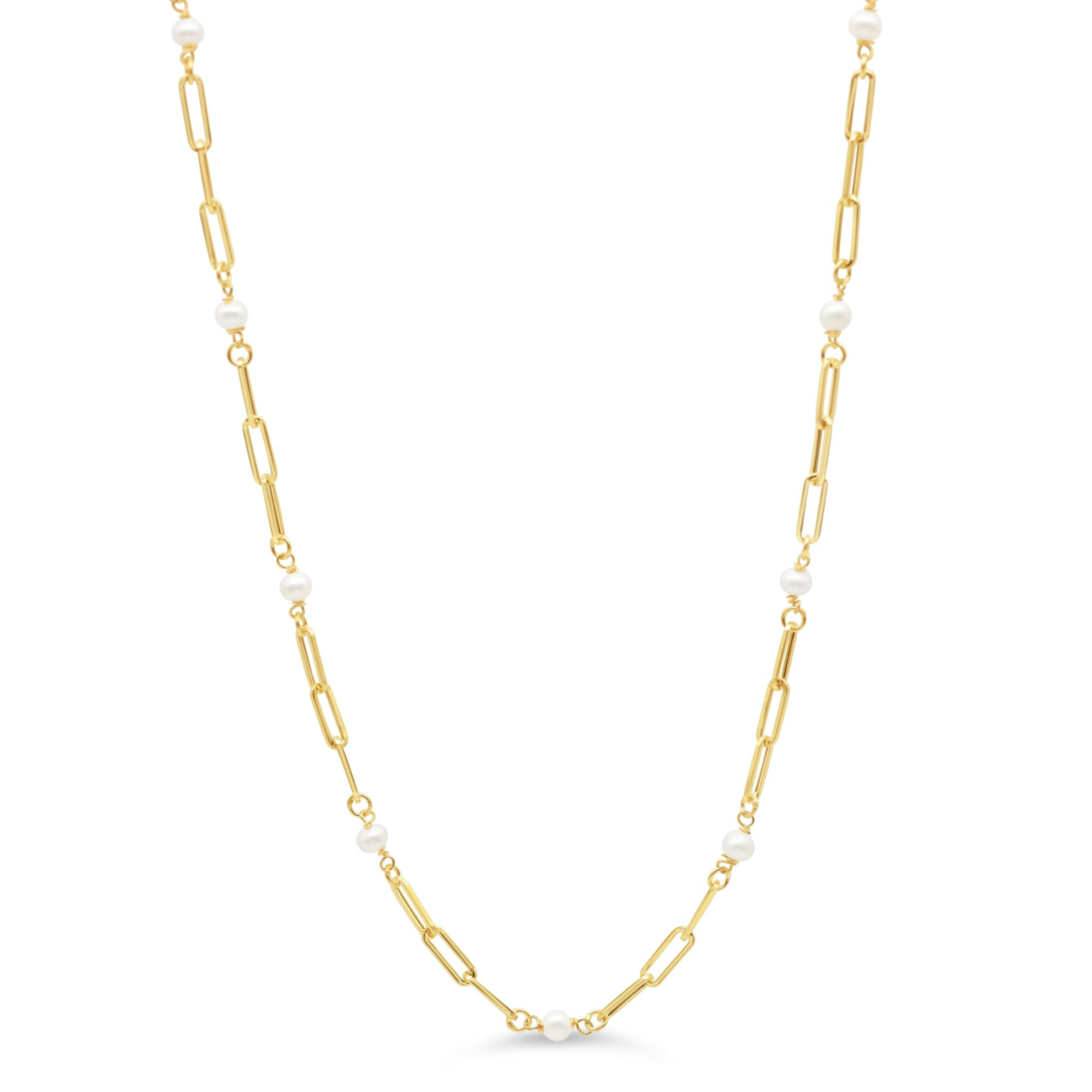 Pearl Paperclip Necklace