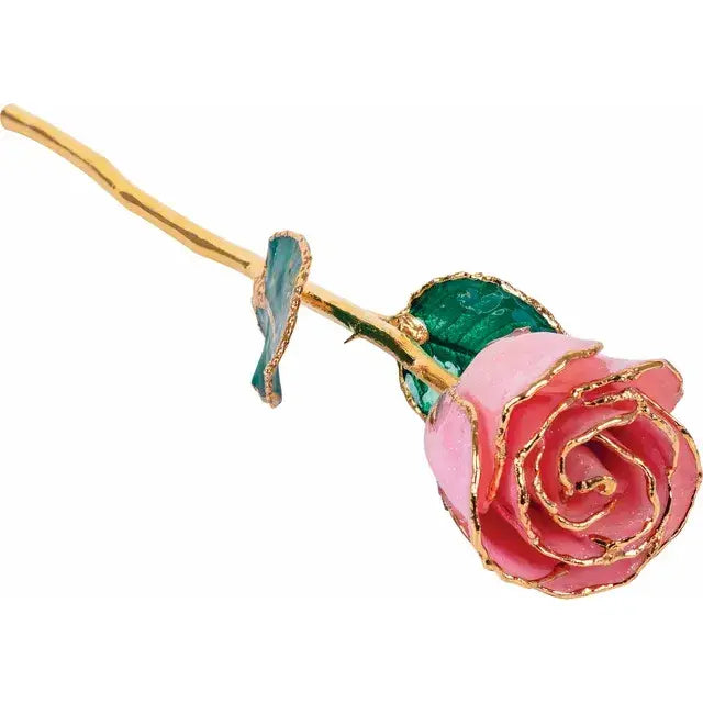 24k Gold Trim Real Rose