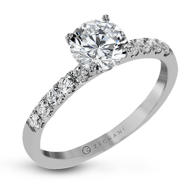 Zeghani 14k White Gold Multi-Stone Engagement Ring – Appelt's Diamonds