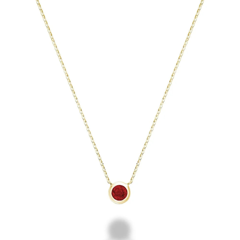 Bezel Set Gemstone Necklace