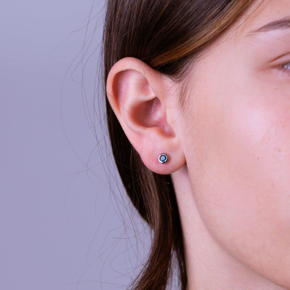 Gemstone Bezel Set Earrings