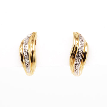 10-14k Yellow Gold Diamond Huggie Earrings