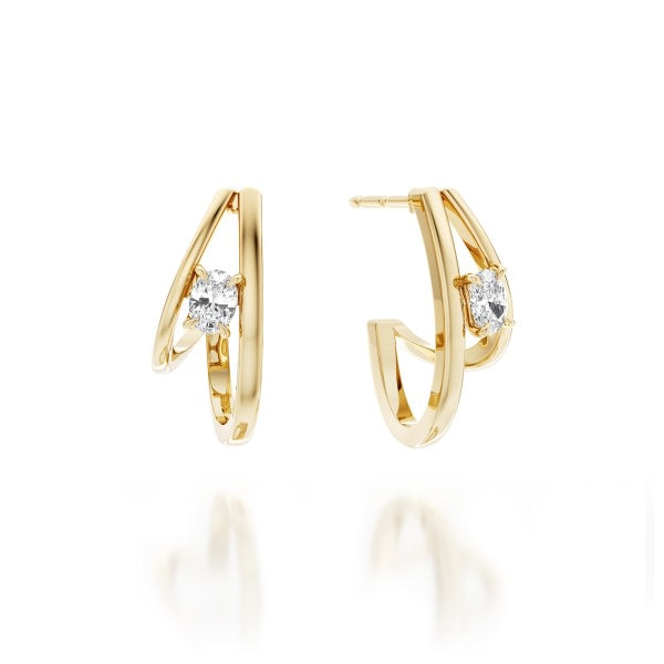 Lab Diamond J-Hook Studs