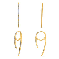 14k Yellow Gold Diamond Drop Earrings