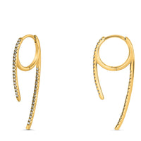 14k Yellow Gold Diamond Drop Earrings