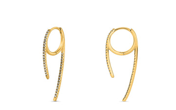 14k Yellow Gold Diamond Drop Earrings