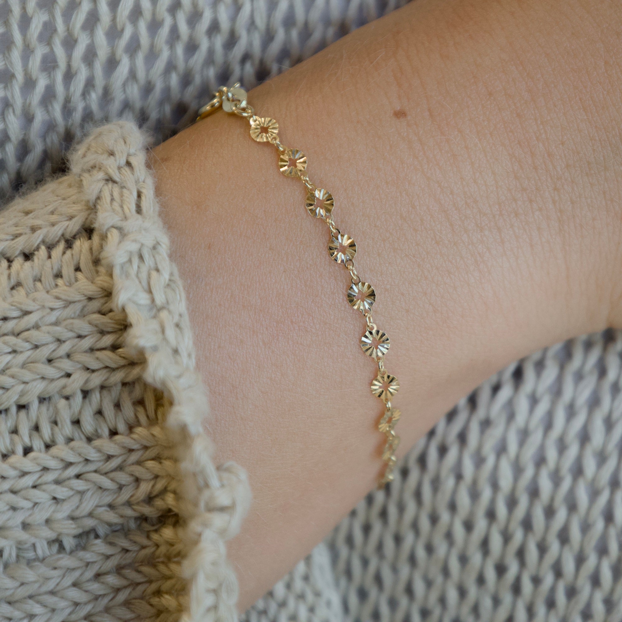 Diamond Cut Disc Bracelet