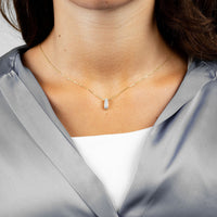 10k White Gold Diamond Pave Necklace