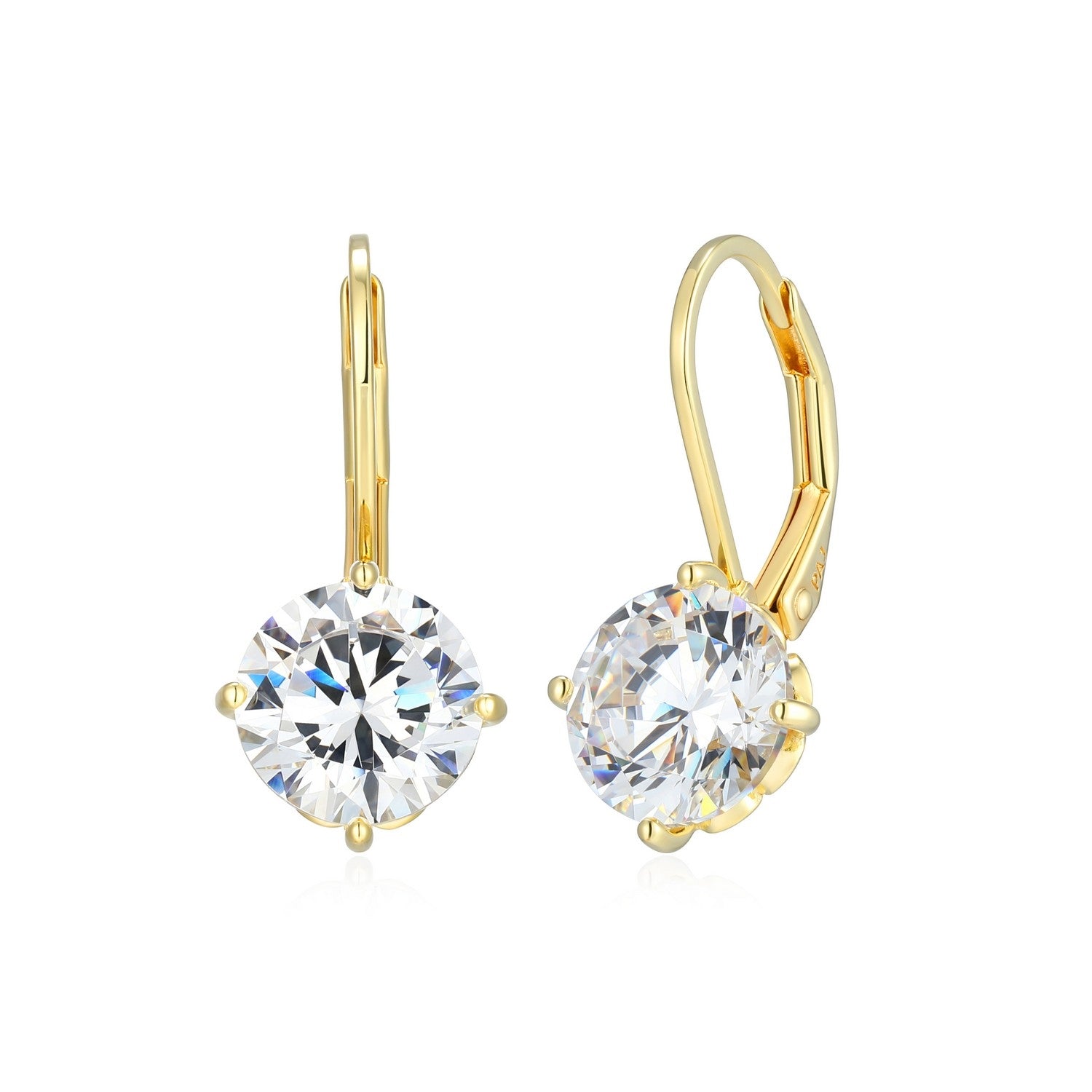 Round Cubic Zirconia Drop Earrings