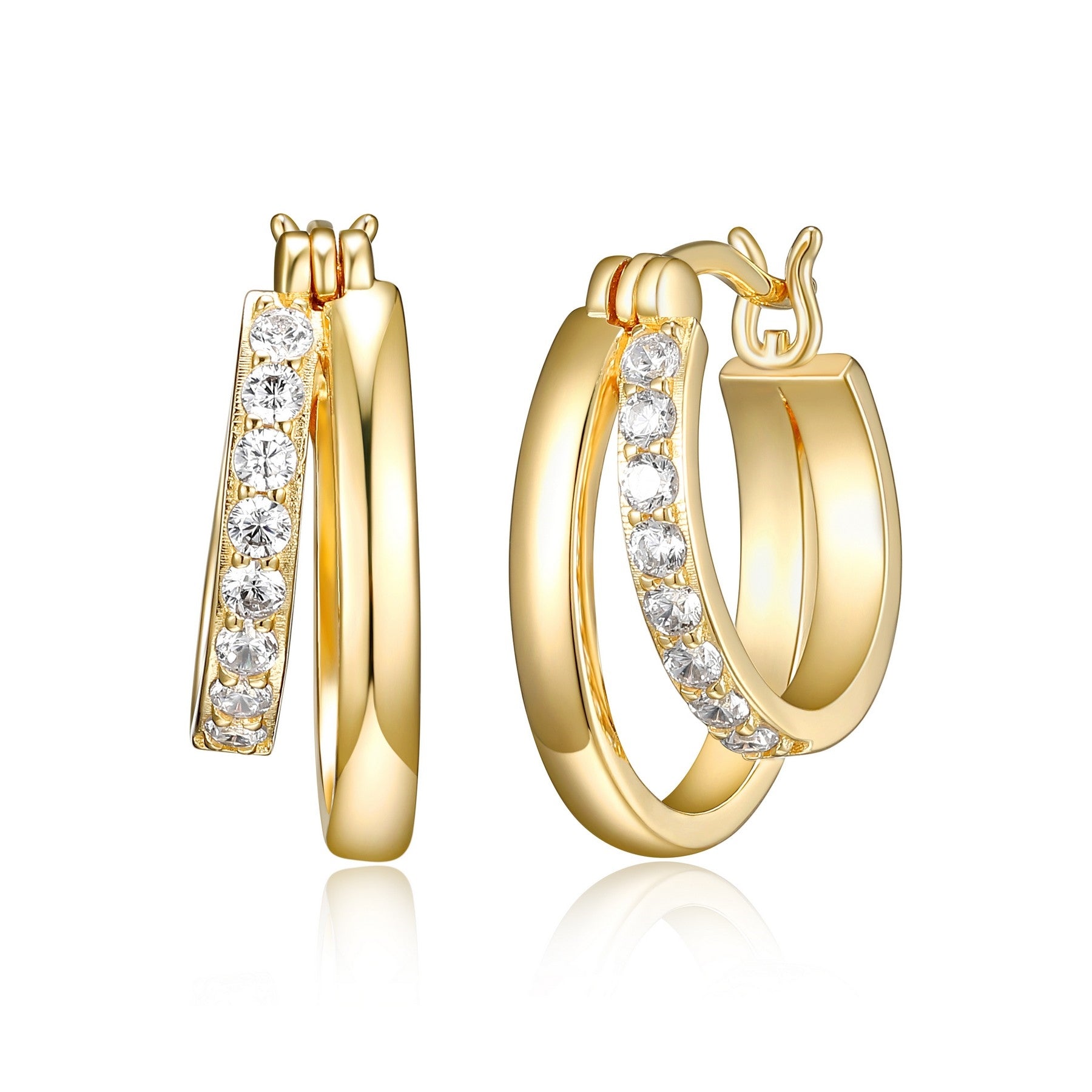 Cubic Zirconia Double Hoop