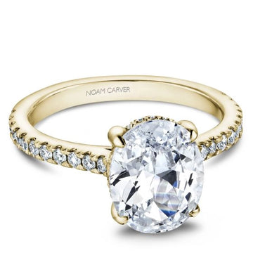 Noam Carver White Gold 4 Prong Halo Engagement Ring