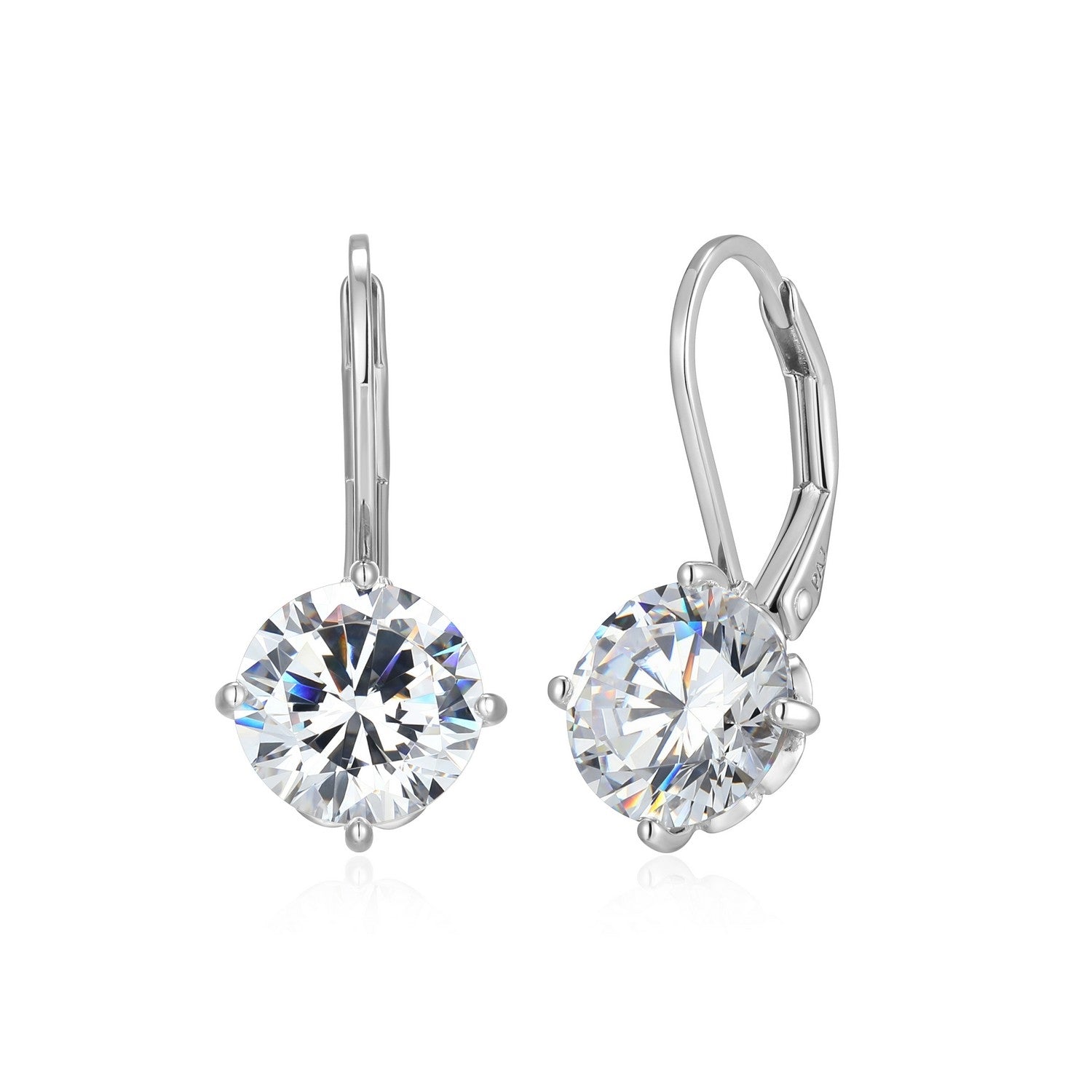 Round Cubic Zirconia Drop Earrings