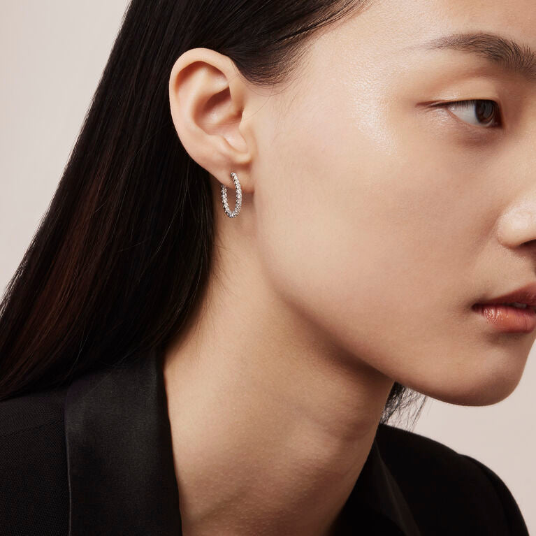 Signature Oval Diamond Hoops