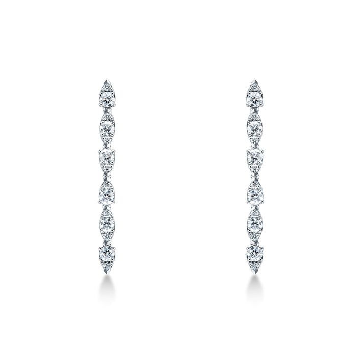 Aerial Diamond Dewdrop Drop Earrings