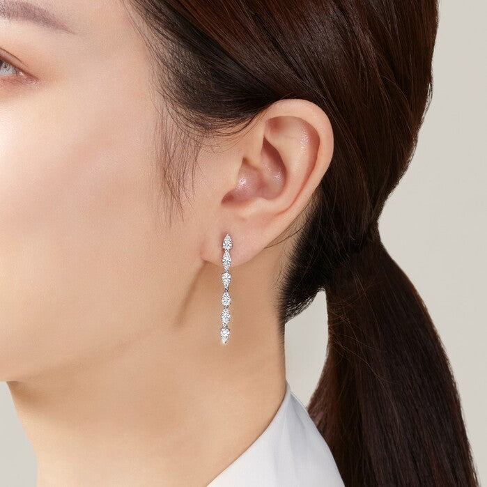 Aerial Diamond Dewdrop Drop Earrings