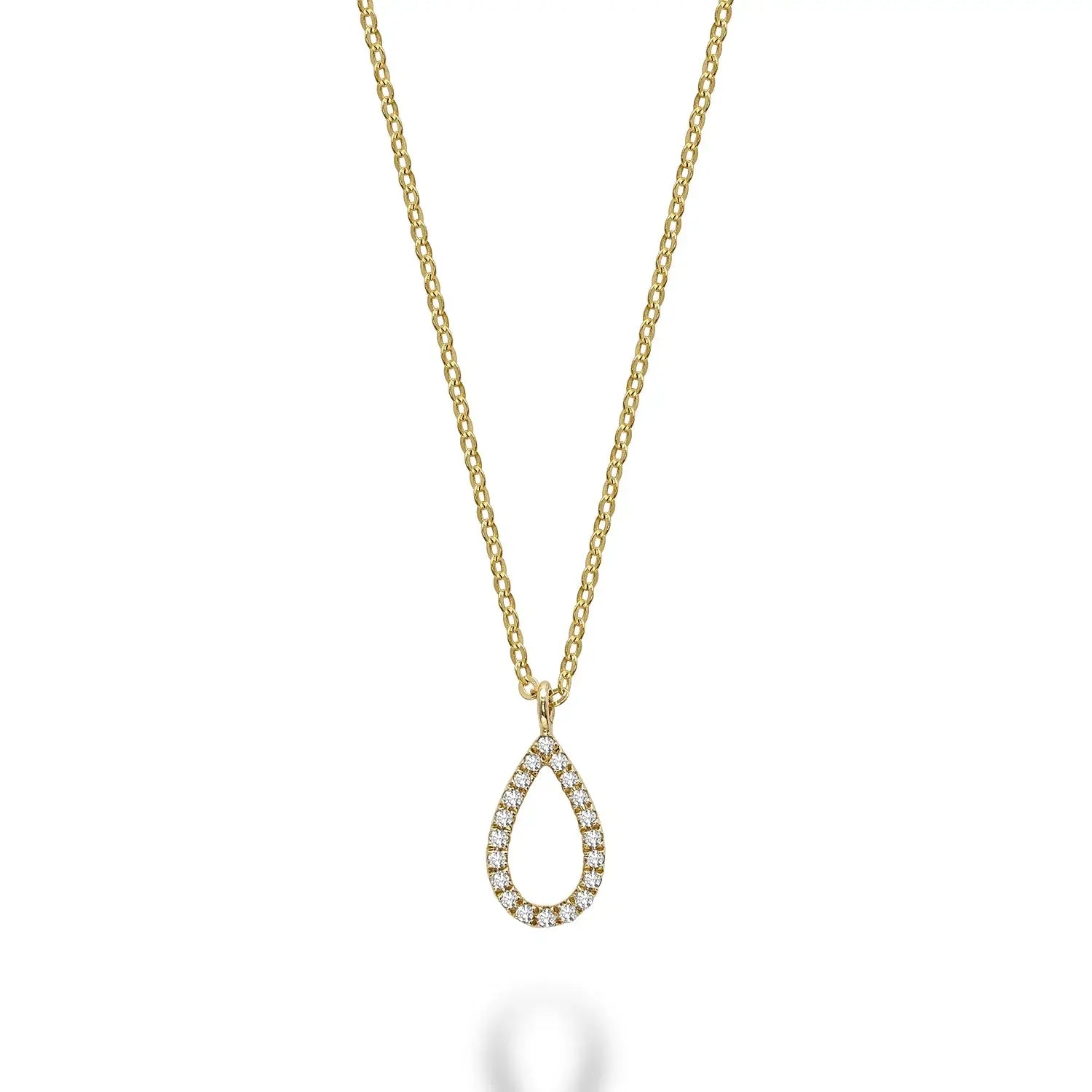 Diamond Open Pear Necklace
