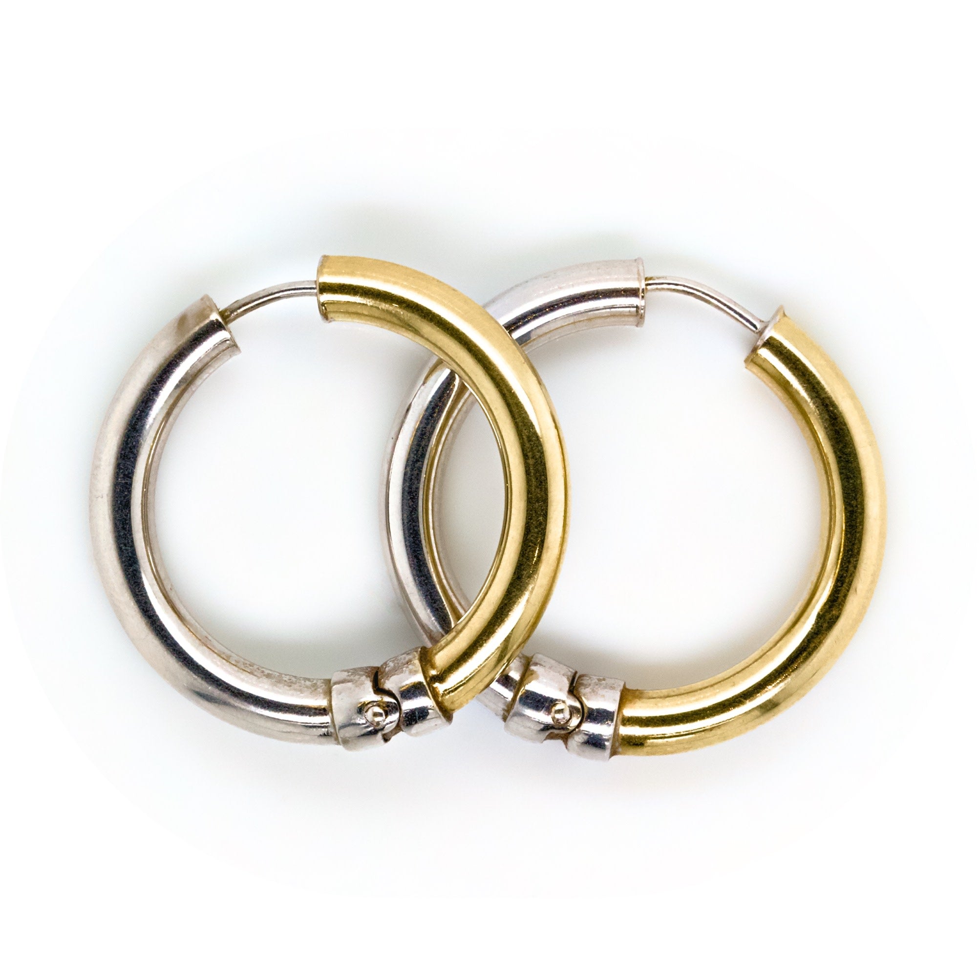 Two Tone Hinged Hoops