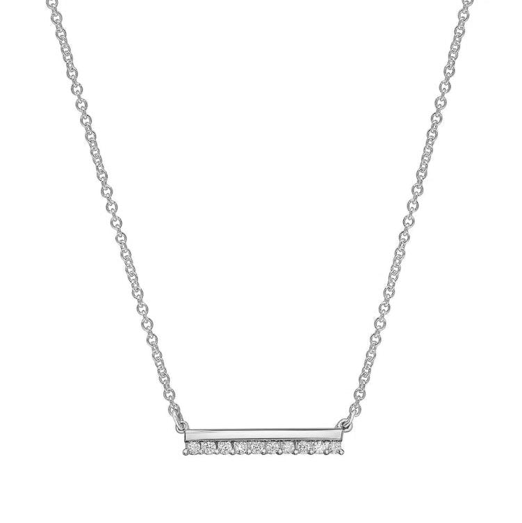 Horizontal Diamond Bar Necklace